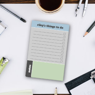 Bloco De Notas Cinzas Verdes Azuis Coisas A Fazer E Notas
