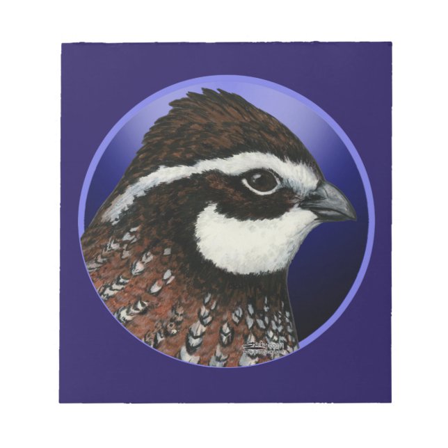 Bloco De Notas Círculo da Cabeça de Bobwhite Quail (Frente)