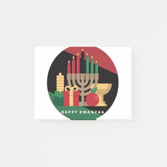 Bloco De Notas círculo Happy Kwanzaa (Frente)