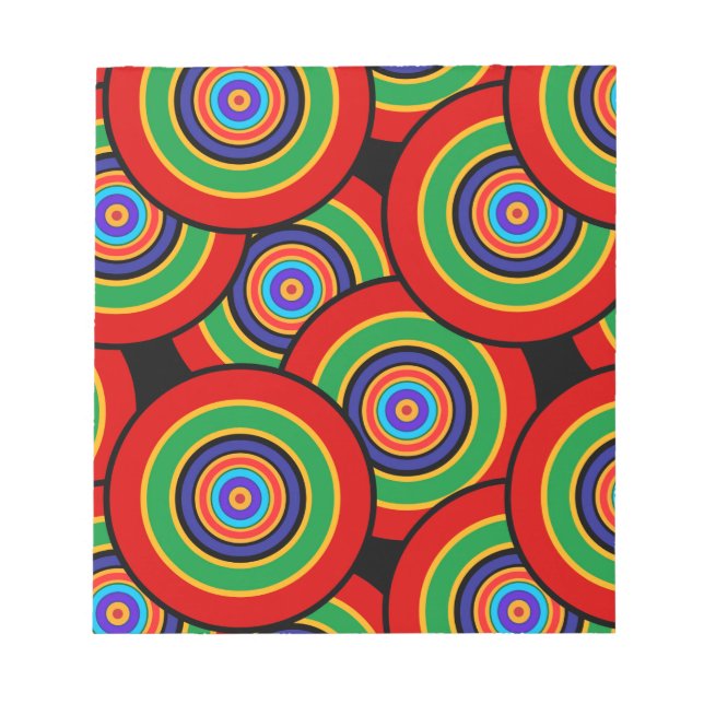 Bloco De Notas Círculos e anéis retro (Frente)