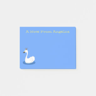 Bloco De Notas Cisne branco bonito com desenho animado