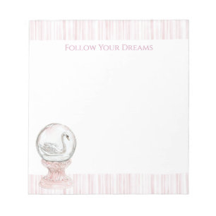 Bloco De Notas Cisne Listras Rosa
