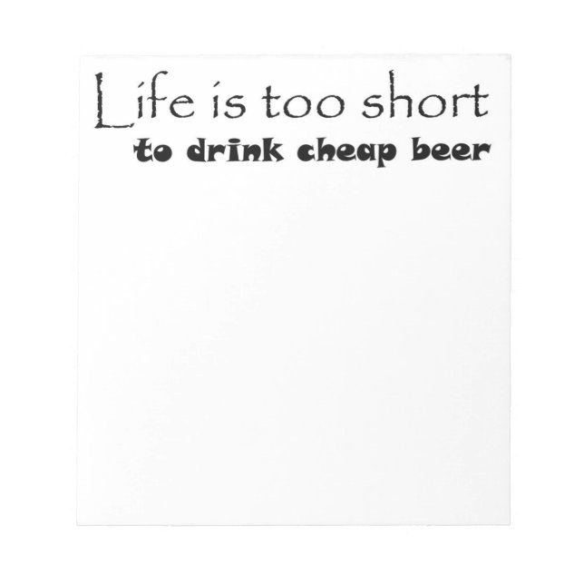 Bloco De Notas Citação de cerveja engraçada registra presentes ún (Frente)