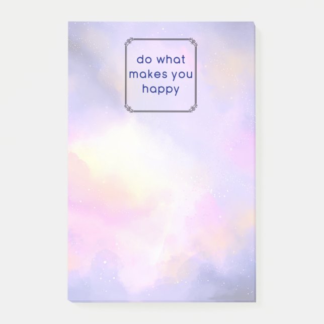 Bloco De Notas Citação de felicidade com o design abstrato das nu (Frente)