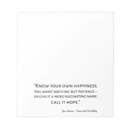 Bloco De Notas Citação De Senso E Sensibilidade