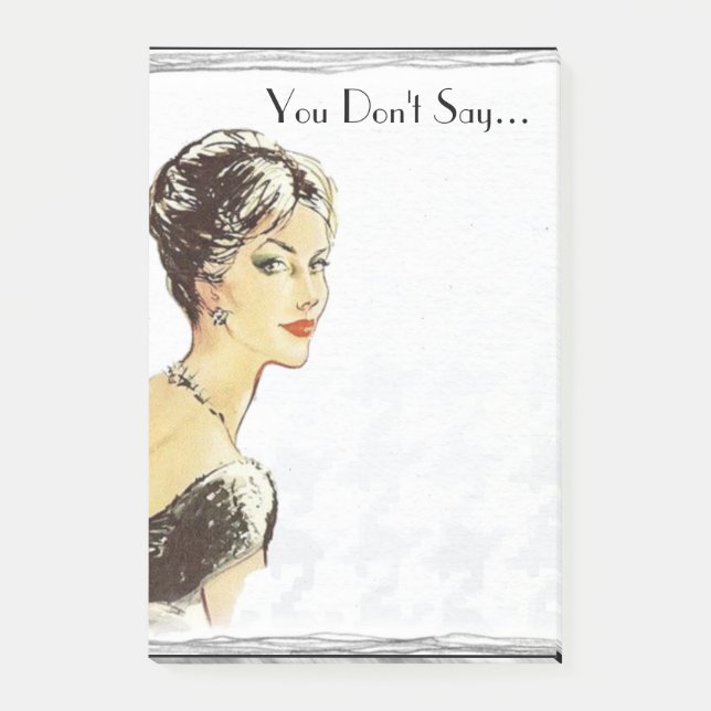 Bloco De Notas Citação do sarcasmo da imagem retrô da mulher da V (Frente)