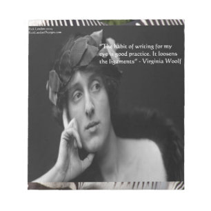Bloco De Notas Citação Escrevendo de Virginia Woolf W/Zebra Strip