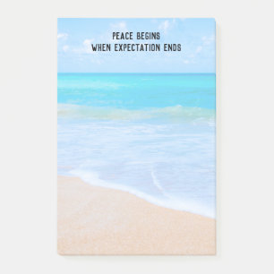 Bloco De Notas Citação Inspiracional com Cena de Praia Tropical