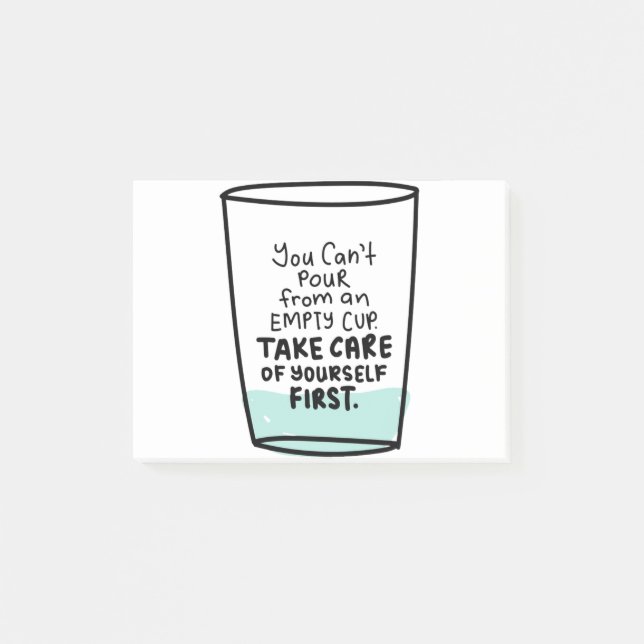 Bloco De Notas Citação inspiradora sobre autoamor e autocuidado (Frente)