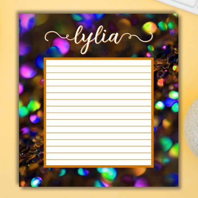 Bloco De Notas Citrina Glitter Vinculada Personalizada (Criador carregado)