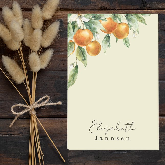 Bloco De Notas Citrus Mínimos Simples e Aquarela Verde (Criador carregado)