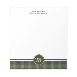 Bloco De Notas Clan Douglas Weathered Tartan Monograma