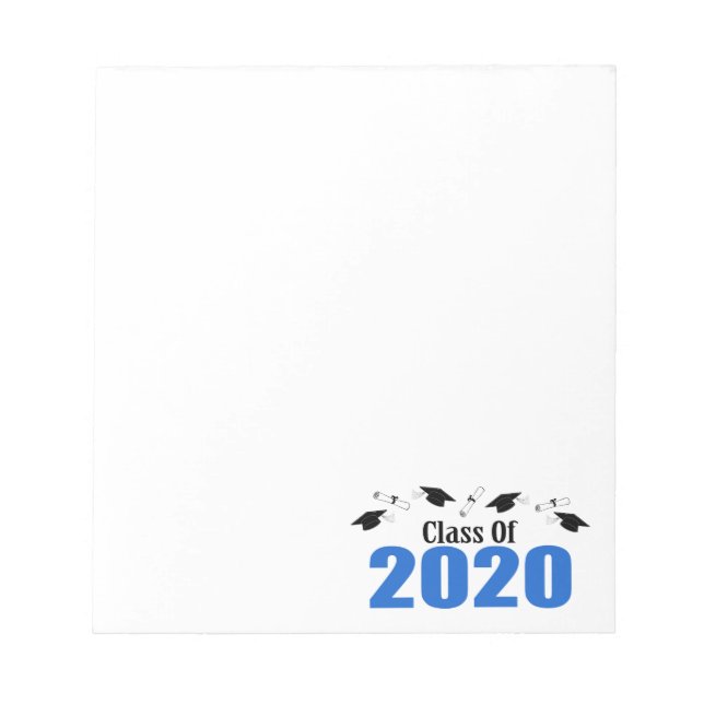 Bloco De Notas Classe De Bonés E Diplomas De 2020 (Azul) (Frente)