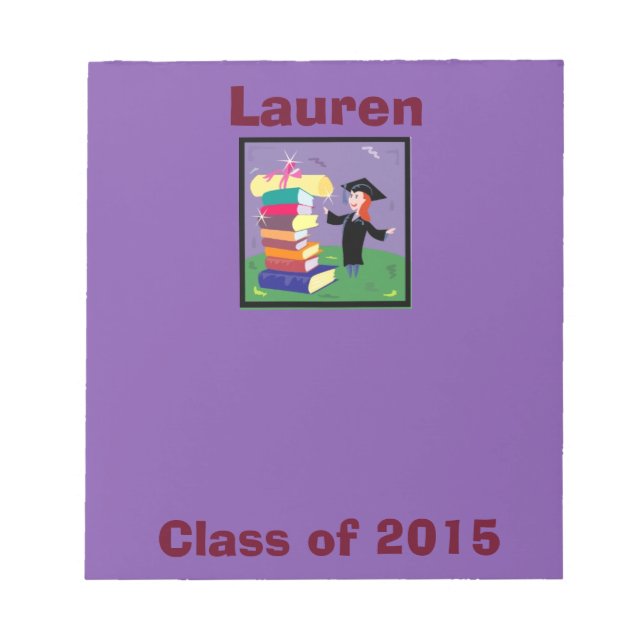 Bloco De Notas Classe de Notepad Roxo Pequeno Formando 2015 (Frente)