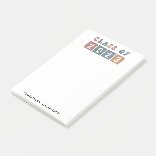 Bloco De Notas Classe Retroativa Personalizada de Graduação 2023 (Inclinado)