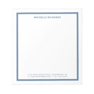 Bloco De Notas Classic Professional Dusty Blue Border Stationery