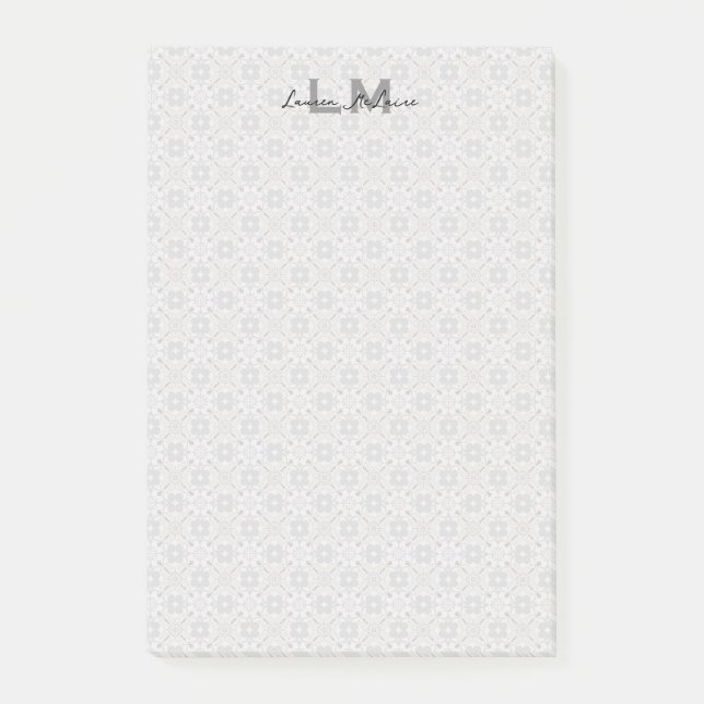 Bloco De Notas Classic Spanish Tile Monogram Stationery (Frente)