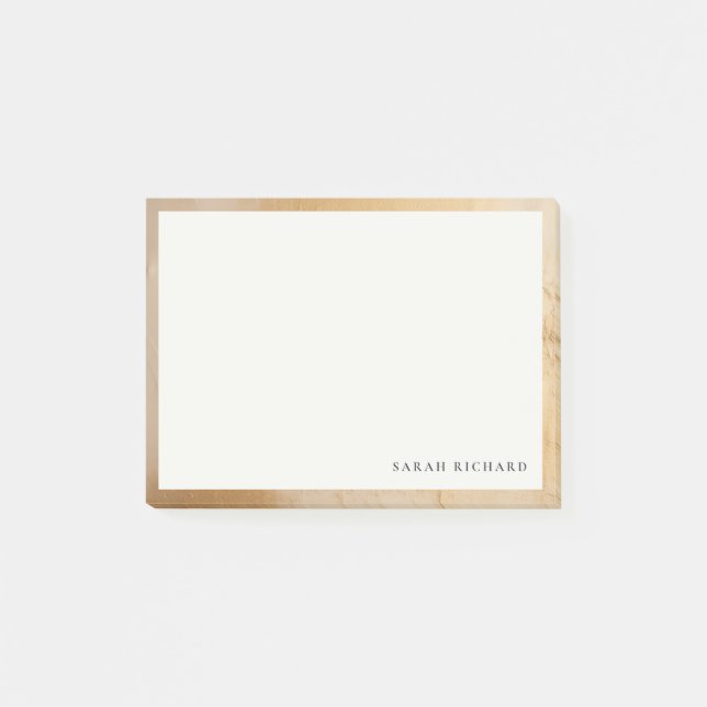 Bloco De Notas Clássica Artística Beige Dourada Óleo Textura (Frente)