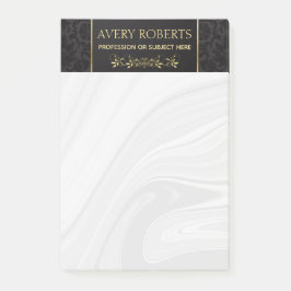 Bloco De Notas Clássica moderna Floral de luxo negro de ouro Clás