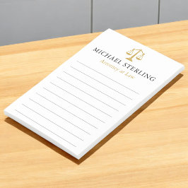 Bloco De Notas Clássica Procuradora Escala de Justiça Dourada