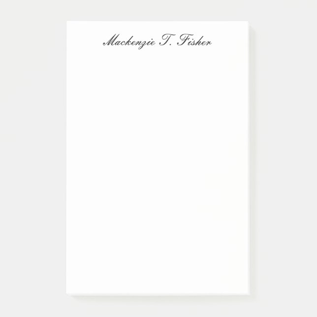 Bloco De Notas Classical Calligraphy Elegant Plain Black & White (Frente)