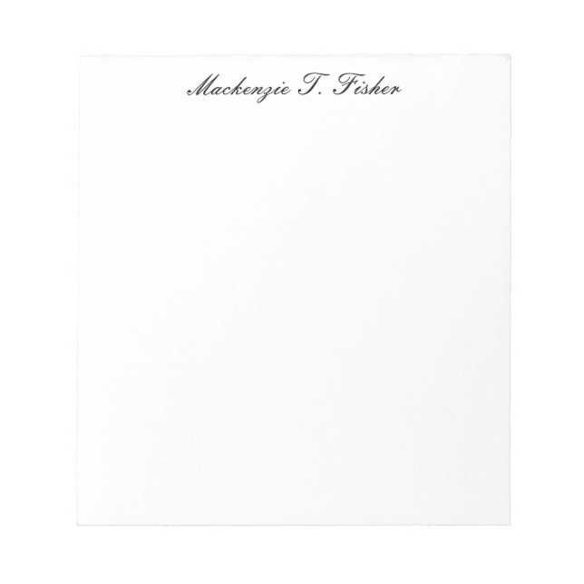 Bloco De Notas Classical Calligraphy Elegant Plain Black & White (Frente)