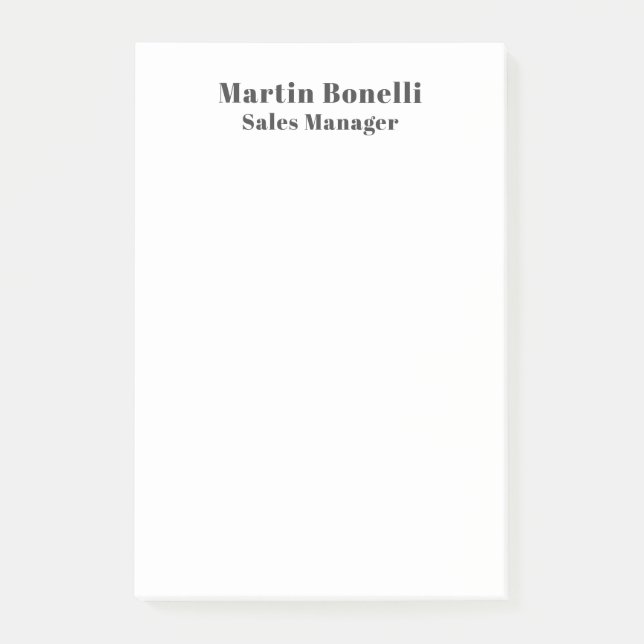 Bloco De Notas Classical Professional Own Name Information Simple (Frente)