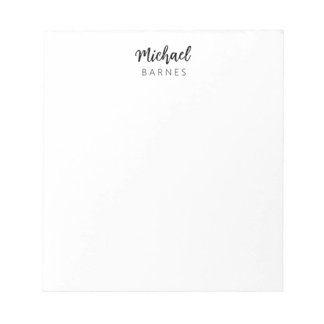 Bloco De Notas Classical White Minimalist Plain Elegant (Frente)