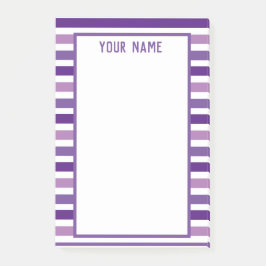 Bloco De Notas Clássico Moderno Nome Purple e White Stripes