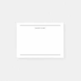 Bloco De Notas Clássico Preto Branco Simples com Duas Linhas
