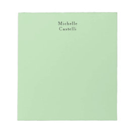 Bloco De Notas Clássico Profissional Verde Pálido Único Seu Nome