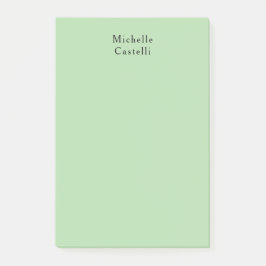 Bloco De Notas Clássico Profissional Verde Pálido Único Seu Nome