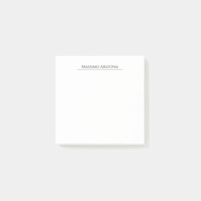 Bloco De Notas Clássico Simples Elegante Preto & Branco Minimalis (Frente)