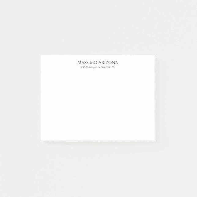 Bloco De Notas Clássico Simples Elegante Preto e Branco Minimalis (Frente)