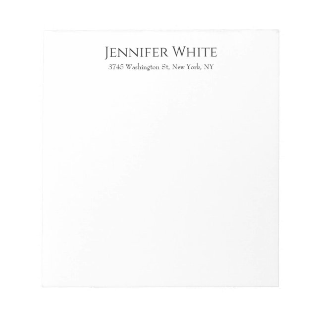 Bloco De Notas Clássico Simples Elegante Preto e Branco Minimalis (Frente)