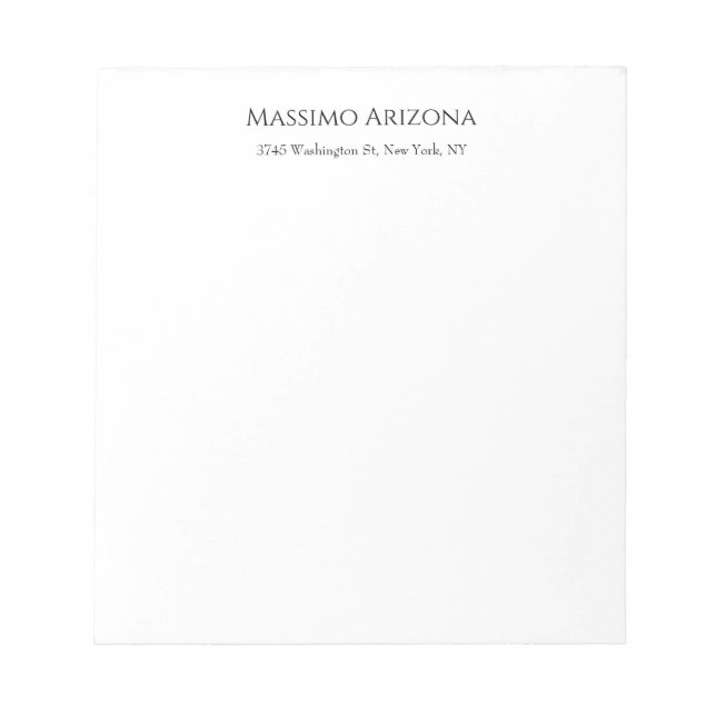 Bloco De Notas Clássico Simples Elegante Preto e Branco Minimalis (Frente)