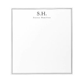 Bloco De Notas Clássico - Simples Monograma - Nome Mínimo do Mono