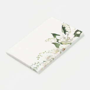 Bloco De Notas clássicos do floral de casamento Lily