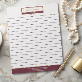 Bloco De Notas Classy Burgundy Ivory Lined