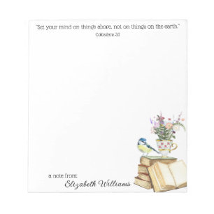 Bloco De Notas Classy Floral Watercolor Bíblia Verse Books Teacup