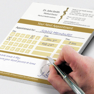 Bloco De Notas Classy Rod de Asclepius Dourado Compromisso Médico