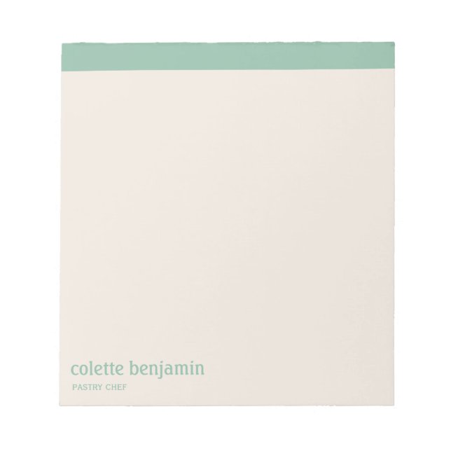 Bloco De Notas Clean Minimalist Turquoise-Green & Pale Peach (Frente)