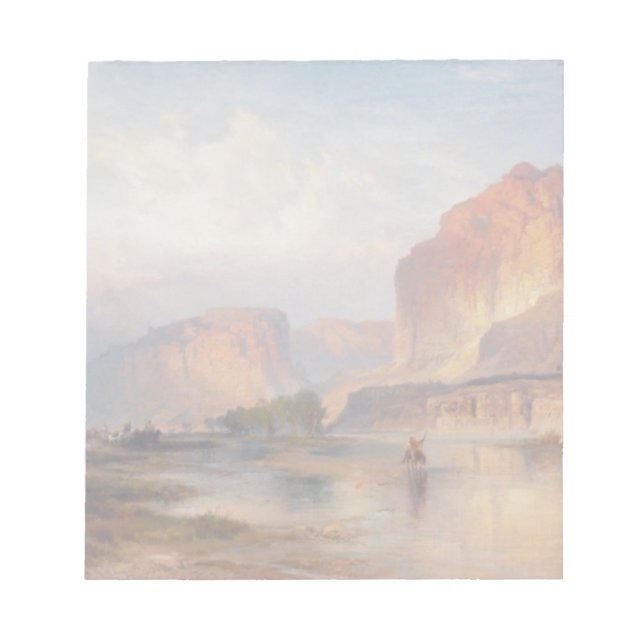 Bloco De Notas Cliff of Green River - Thomas Moran (1874) (Frente)