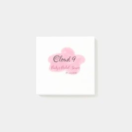 Bloco De Notas Clouds nine red pastel bridal shower namedate