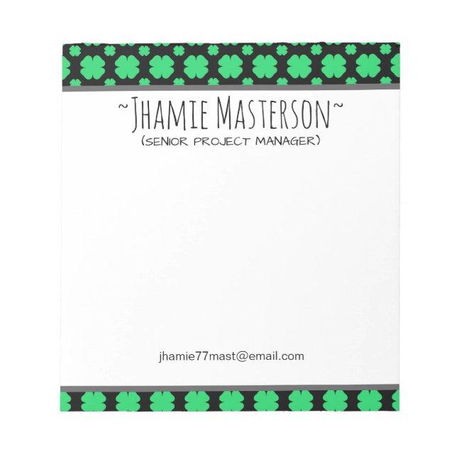 Bloco De Notas Clover Personalizado (Frente)