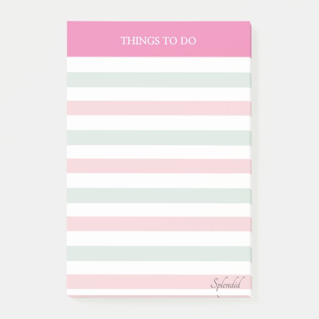 Bloco De Notas Clovers e Coisas para Fazer Post-it Listrado Paste (Frente)