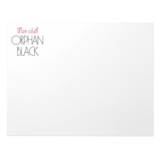 Bloco De Notas Clube de fãs de Orphan black (Frente)