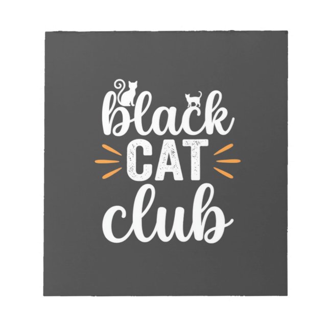 Bloco De Notas Clube do Gato Preto Design de Halloween (Frente)