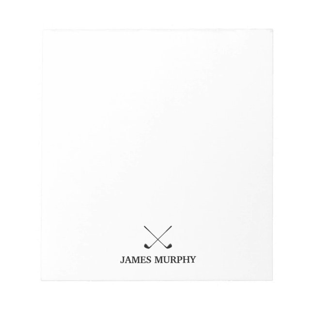 Bloco De Notas Clube Golf de Nome Personalizado (Frente)