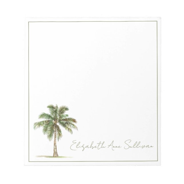 Bloco De Notas Coastal Palm Tree Personalized (Frente)